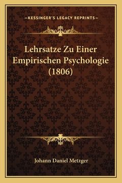 portada Lehrsatze Zu Einer Empirischen Psychologie (1806) (en Alemán)