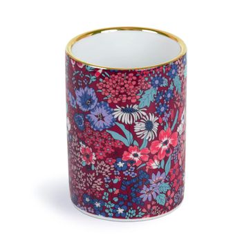 portada Liberty Margaret Annie Porcelain pen pot From Galison - Porcelain pen Holder, 3 x 3. 75 x 3", Features Famous Floral Print From Liberty, Gold Gilded Edge, Perfect for Home or Office