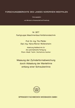 portada Messung der Zylinderformabweichung durch Abtastung der Mantellinie entlang einer Schraubenlinie (Forschungsberichte des Landes Nordrhein-Westfalen) (German Edition)