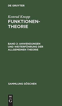 portada Funktionentheorie ii. Anwendungen und Weiterführung der Allgemeinen Theorie. Bd 2 (Sammlung Gaschen) (en Alemán)