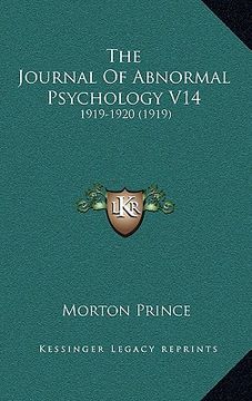 portada the journal of abnormal psychology v14: 1919-1920 (1919) (en Inglés)