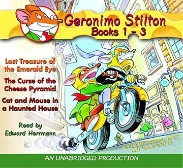 portada Geronimo Stilton Books 1-3: #1: Lost Treasure of the Emerald Eye; #2: The Curse of the Cheese Pyramid; #3: Cat and Mouse in a Haunted House () (en Inglés)