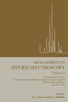 portada Developments in Applied Spectroscopy (en Inglés)
