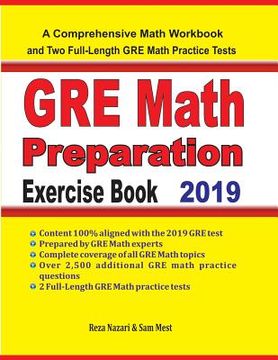 portada GRE Math Preparation Exercise Book: A Comprehensive Math Workbook and Two Full-Length GRE Math Practice Tests (en Inglés)