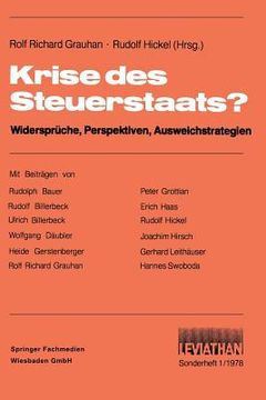 portada Krise Des Steuerstaats?: Widersprüche, Perspektiven, Ausweichstrategien (in German)