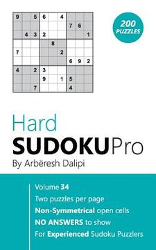portada Hard Sudoku Pro: Book for Experienced Puzzlers (200 puzzles) Vol. 34 (en Inglés)