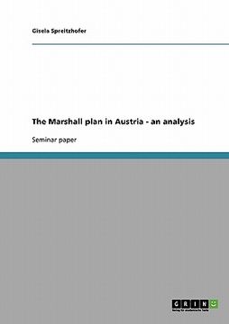 portada the marshall plan in austria - an analysis (en Inglés)