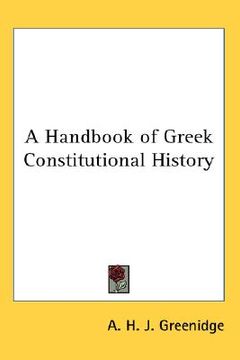 portada a handbook of greek constitutional history