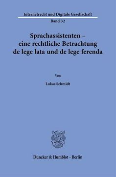 portada Sprachassistenten - Eine Rechtliche Betrachtung de Lege Lata Und de Lege Ferenda (en Alemán)