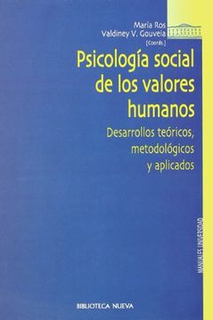 portada Psicología social de los valores humanos. Desarrollos teóricos, metodológicos y aplicados