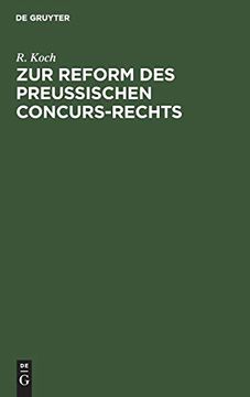 portada Zur Reform des Preussischen Concurs-Rechts (en Alemán)