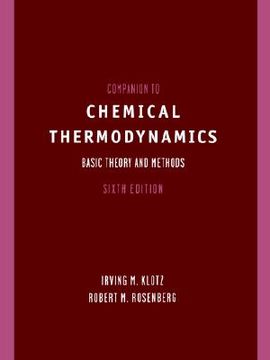 portada companion to chemical thermodynamics (en Inglés)