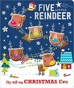 portada Board Book Five Little Reindeer (en Inglés)