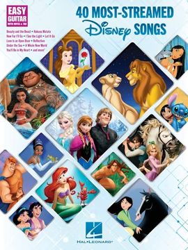 portada 40 Most-Streamed Disney Songs: Easy Guitar With Notes and tab Songbook (in English)
