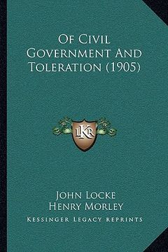 portada of civil government and toleration (1905) (in English)