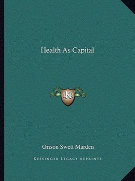 portada health as capital (en Inglés)
