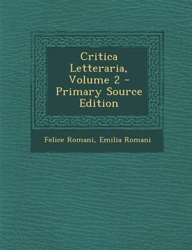 portada Critica Letteraria, Volume 2 (en Italiano)