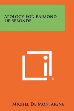 portada apology for raimond de sebonde (in English)