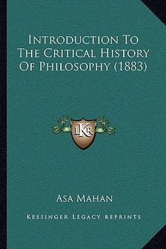 portada introduction to the critical history of philosophy (1883) (in English)