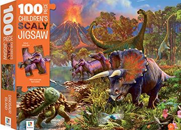 portada 100-Piece Children's Scaly Jigsaw: Dinosaur Island (in English)