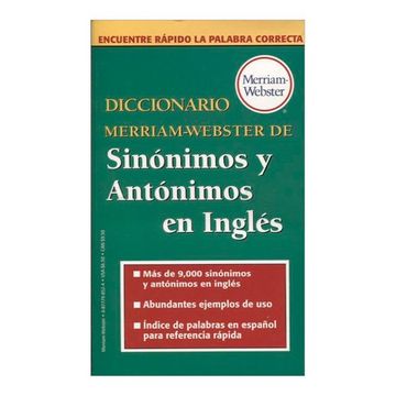 portada Diccionario Merriam Webster de Sinonimos y Antonimos en Ingles