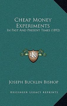 portada cheap money experiments: in past and present times (1892) (en Inglés)