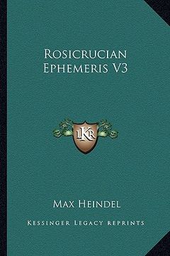 portada rosicrucian ephemeris v3 (in English)