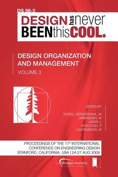 portada proceedings of iced'09, volume 3, design organization and management (in English)