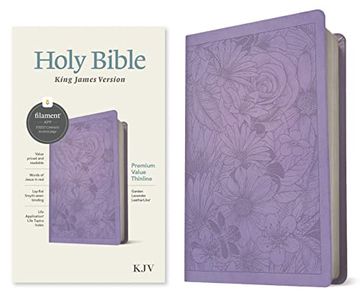 portada Kjv Premium Value Thinline Bible, Filament Enabled Edition (Red Letter, Leatherlike, Garden Lavender) (en Inglés)