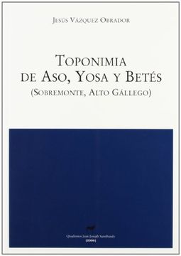 portada Toponimia de Aso, Yosa y Betés (Sobremonte) (in Spanish)