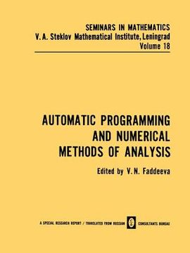 portada Automatic Programming and Numerical Methods of Analysis (en Inglés)