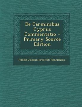 portada de Carminibus Cypriis Commentatio (en Latin)