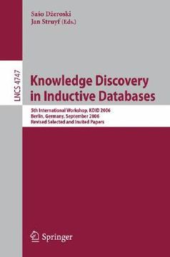 portada knowledge discovery in inductive databases (en Inglés)