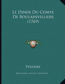 portada le diner du comte de boulainvilliers (1769) (in English)