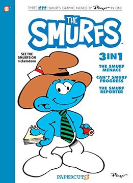 portada Smurfs 3 in 1 #8: Collecting “The Smurf Menace,” “Can’T Smurf Progress,” and “The Smurf Reporter" (The Smurfs Graphic Novels, 8) 