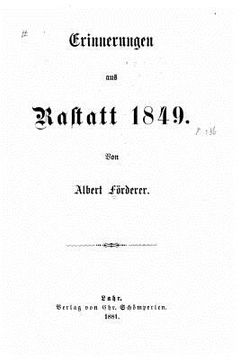 portada Erinnerungen aus Rastatt, 1849 (en Alemán)