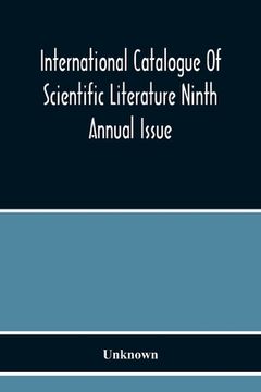 portada International Catalogue Of Scientific Literature Ninth Annual Issue (G Mineralogy) Including Petrology And Crystallography (in English)