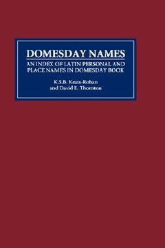 portada domesday names: an index of latin personal and place names in domesday book (en Inglés)