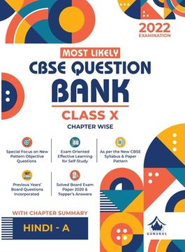 portada Most Likely Question Bank - Hindi (A): CBSE Class 10 for 2022 Examination (in Hindi)