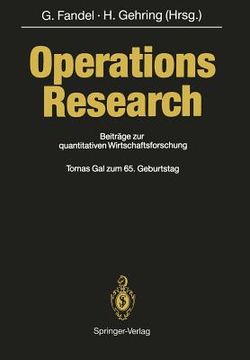 portada operations research: beitrage zur quantitativen wirtschaftsforschung