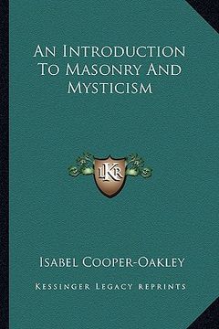 portada an introduction to masonry and mysticism (in English)