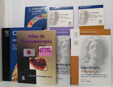 portada Cáncer de piel ,Dermatoscopia y laserterapia 1 y 2 4 tomos y 3 DVD (in Spanish)