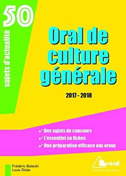 portada Oral de Culture Generale 2016-2017 Sujets D'actualite