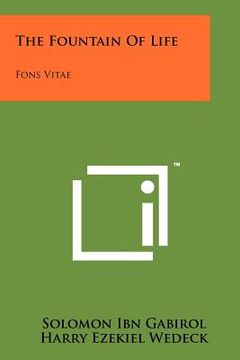 portada the fountain of life: fons vitae (en Inglés)