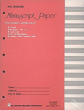 standard loose leaf manuscript paper (pink cover) (en Inglés)
