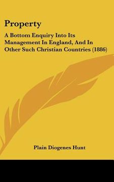 portada property: a bottom enquiry into its management in england, and in other such christian countries (1886) (en Inglés)