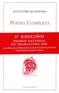 portada Poesia Completa (Ed. Bilingue Castellano-Italiano)(2ª Edicion) (p Remio Nacional de Traduccion 2005 Concedido por el Ministerio de Asuntos Exteriores de Italia)