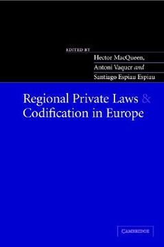 portada Regional Private Laws and Codification in Europe (in English)