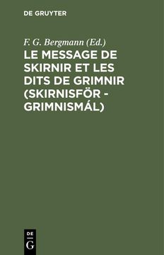 portada Le Message de Skirnir et les Dits de Grimnir (Skirnisfoer - Grimnismál) (en Francés)
