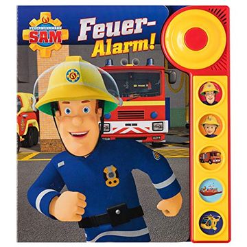 portada Feuerwehrmann sam - Feuer-Alarm! - Soundbuch - Pappbilderbuch mit Alarmknopf und 5 Spannenden Geräuschen für Kinder ab 3 Jahren (en Alemán)